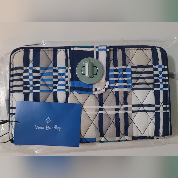 Vera Bradley Handbags - SOLD- NWT Vera Bradley RFID Turnlock Wallet - Zip Around - Santiago Woven